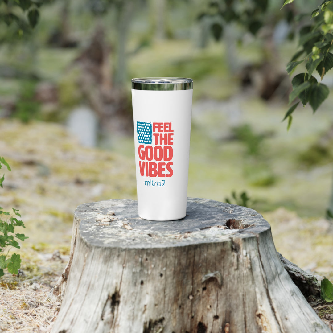 Feel The Good Vibes 4th of July Copper Tumbler - Red, White, & Chill 2025 Edition