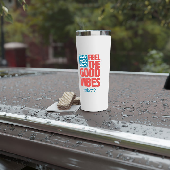 Feel The Good Vibes 4th of July Copper Tumbler - Red, White, & Chill 2025 Edition
