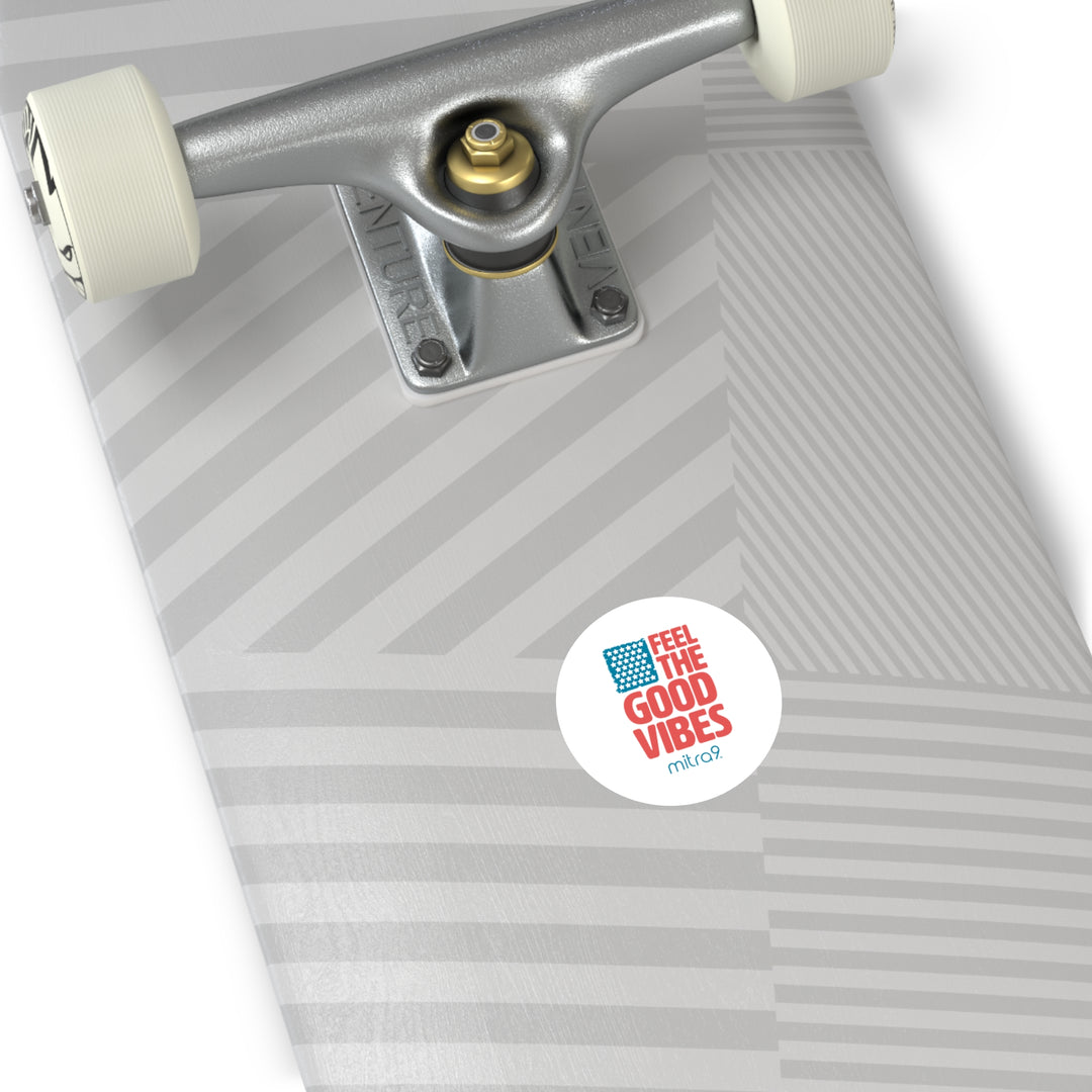 Feel The Good Vibes Round Stickers - Red, White, & Chill 2025 Edition