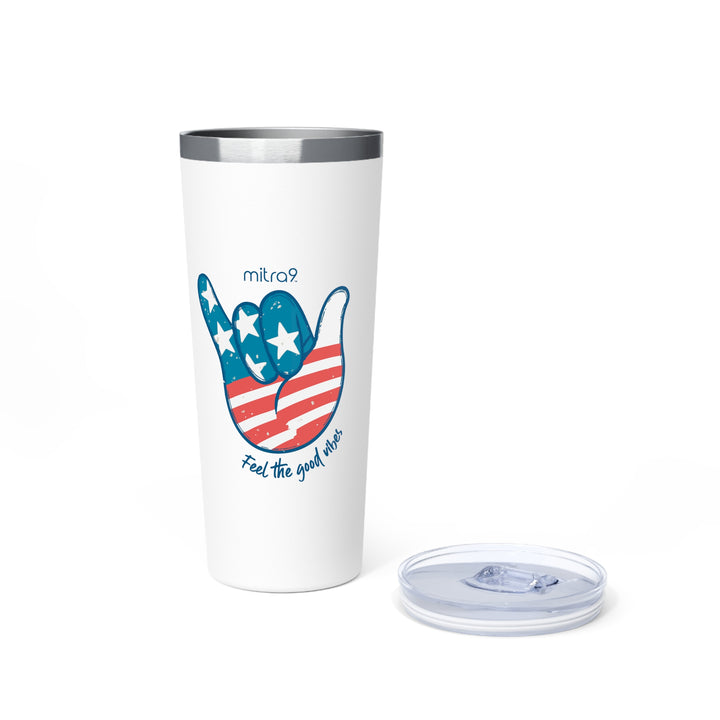 Feel The Good Vibes Copper Tumbler - Red, White, & Chill 2025 Edition