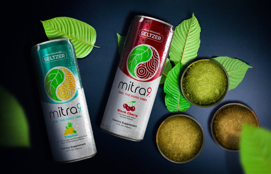 Mitra9 Seltzer Drinks and Kratom Powder Strains